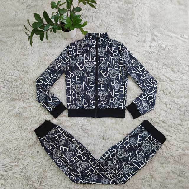 Printed Zipper Casual Jogging Suit