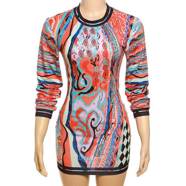 Printed Long Sleeve Dress