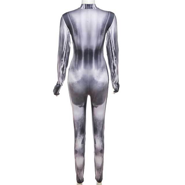 Gradient Long Sleeve Sport Jumpsuit