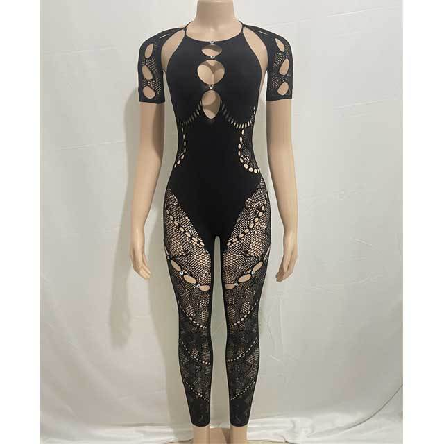 Hollow Out Lace Lingerie Jumpsuit