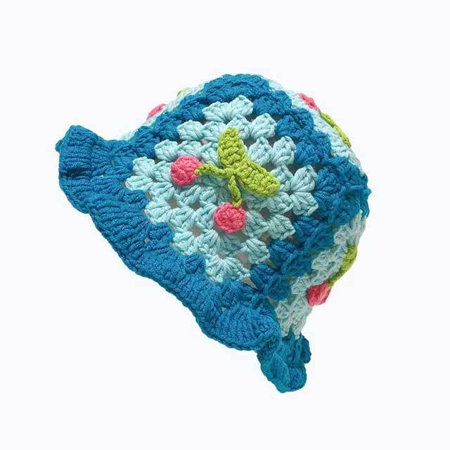 Knit Color Block Bucket Hat
