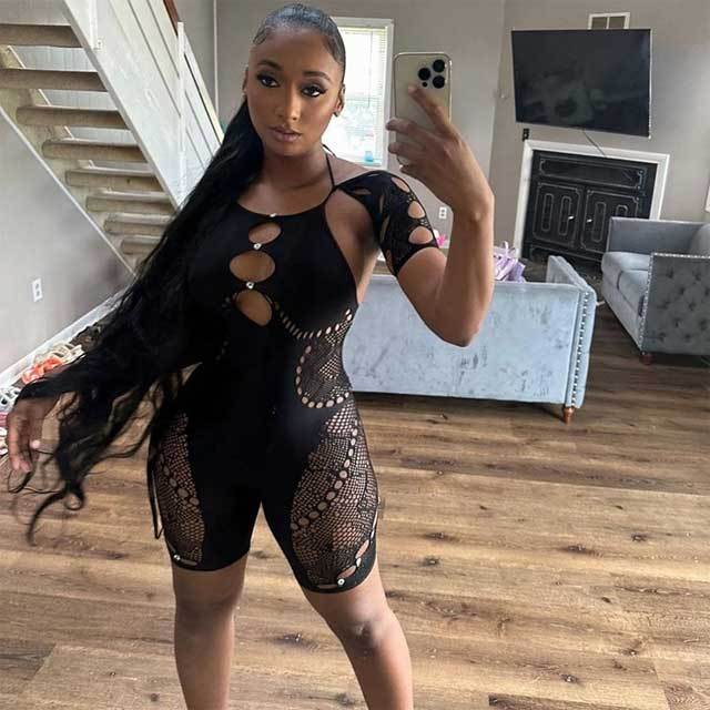 Hollow Out Halter Lingerie Romper