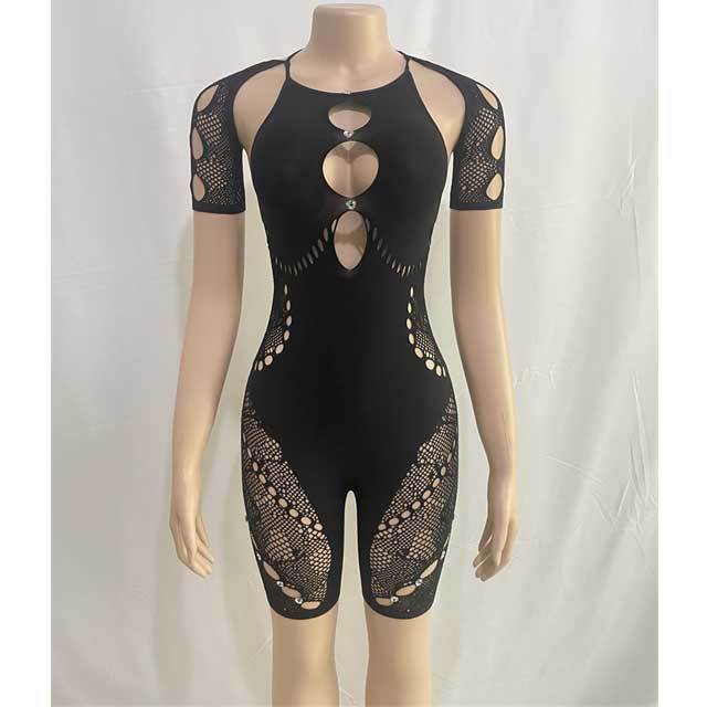 Hollow Out Halter Lingerie Romper