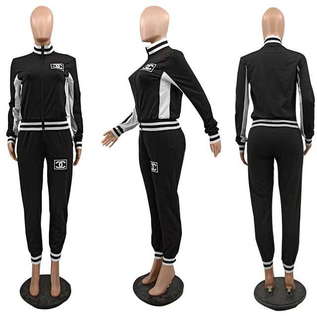 Striped Long Sleeve Casual Jogging Suit