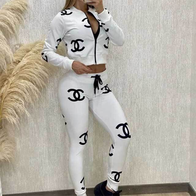 Printed Casual Jogging Pants Suit