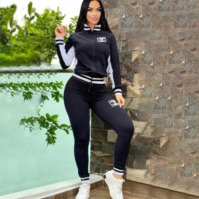 Striped Long Sleeve Casual Jogging Suit