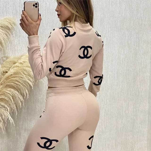 Printed Casual Jogging Pants Suit