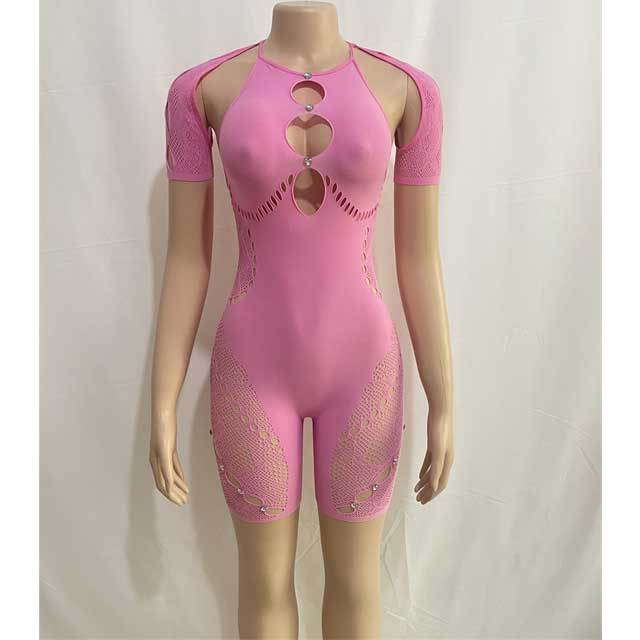 Hollow Out Halter Lingerie Romper