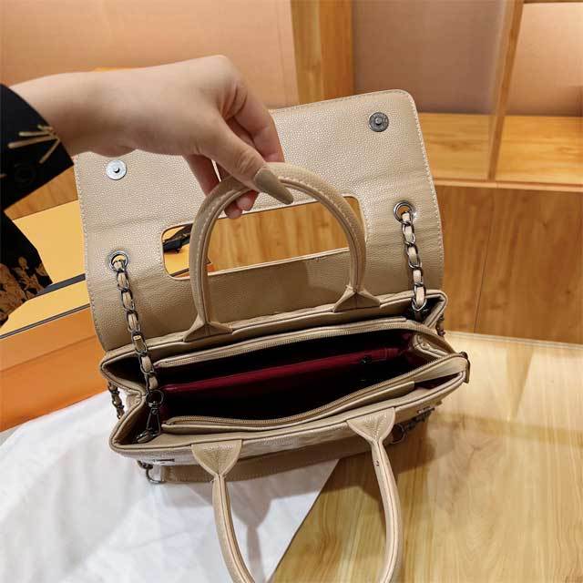Letter Design Leather Crossbody Handbag