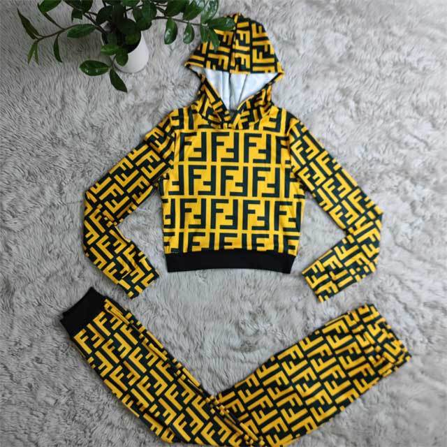 Printed Hooded Top Jogging Pants Set