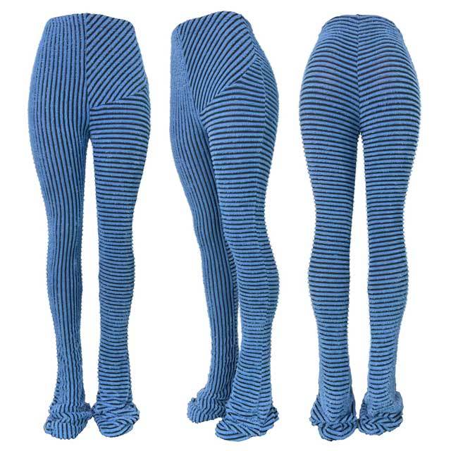 Knit Striped Stacked Pants