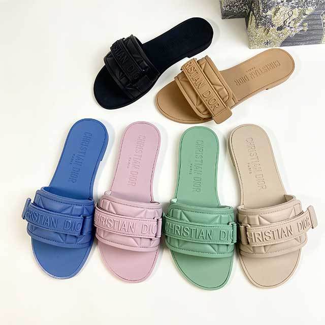 Elegant Ladies Brand Design Flat Slides Shoes