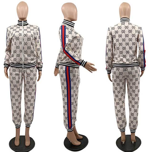 Printed Long Sleeve Casual Jogging Suit