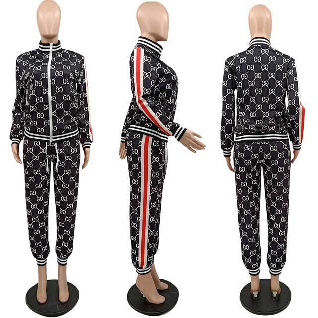 Printed Long Sleeve Casual Jogging Suit