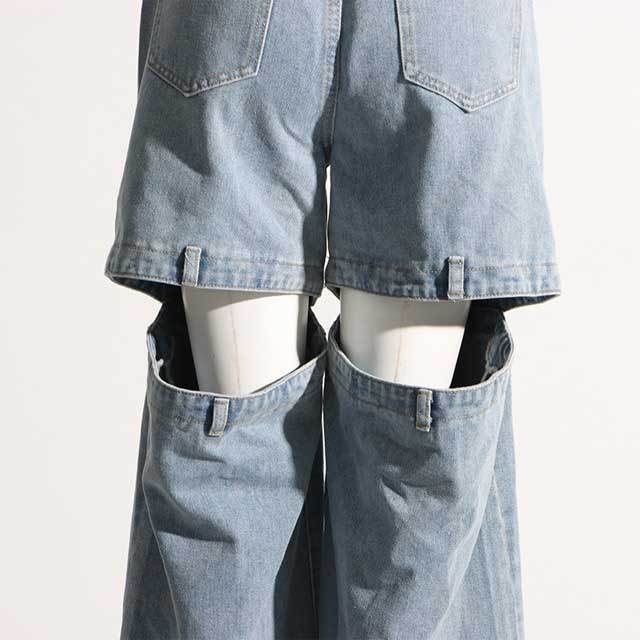 Hollow Out High Waist Wide Leg Jeans
