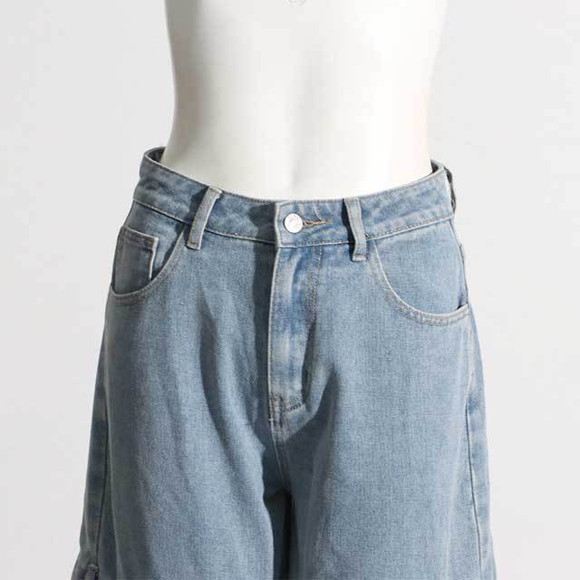 Hollow Out High Waist Wide Leg Jeans