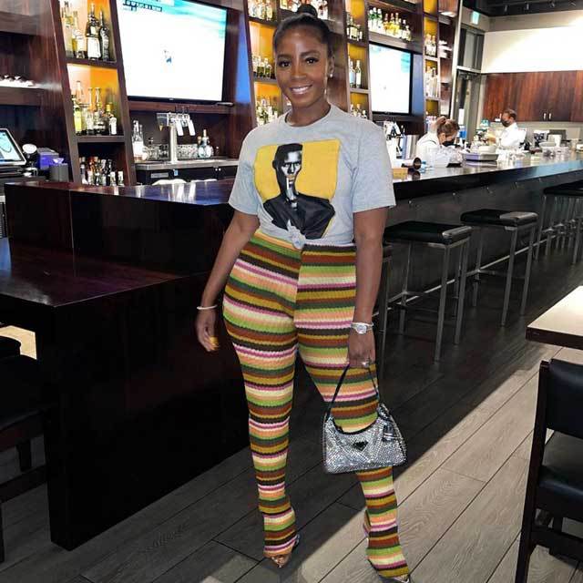 Knit Striped Bell Pants