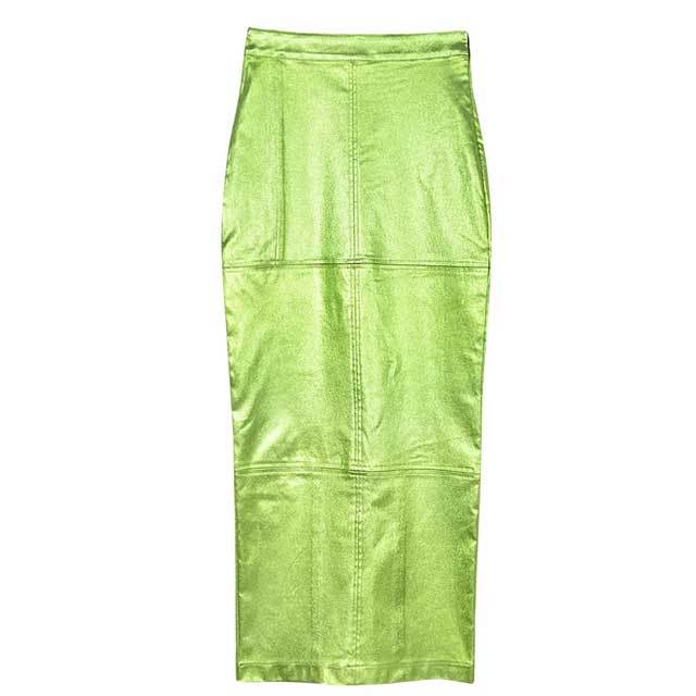 Leather Slit Maxi Skirt
