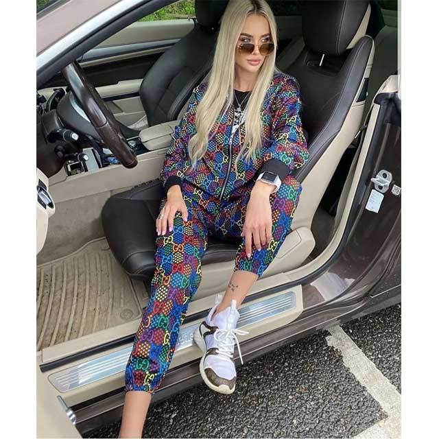 Autumn & Winter Style Colorful Printed Pant Set