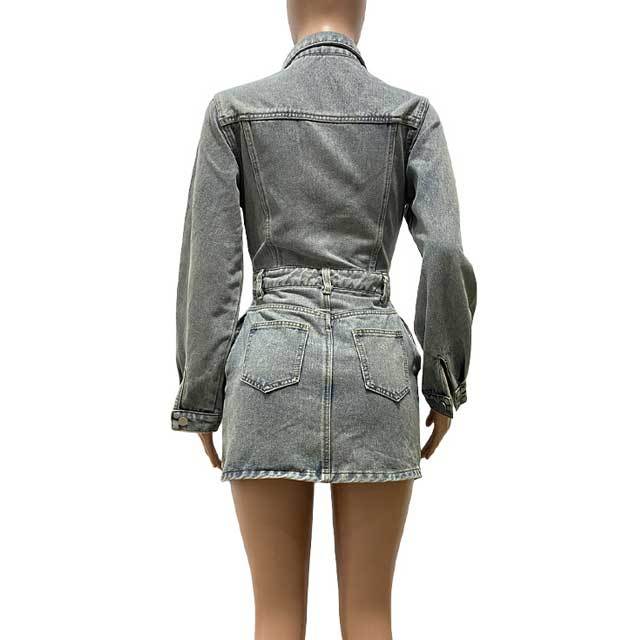 Denim Button Cargo Dress