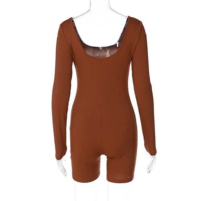Ribbed Long Sleeve Romper