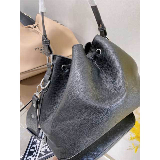 Leather Drawstring Shoulder Bag