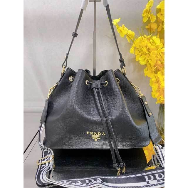 Leather Drawstring Shoulder Bag