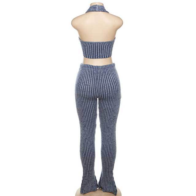 Knit Halter Top Pants Set