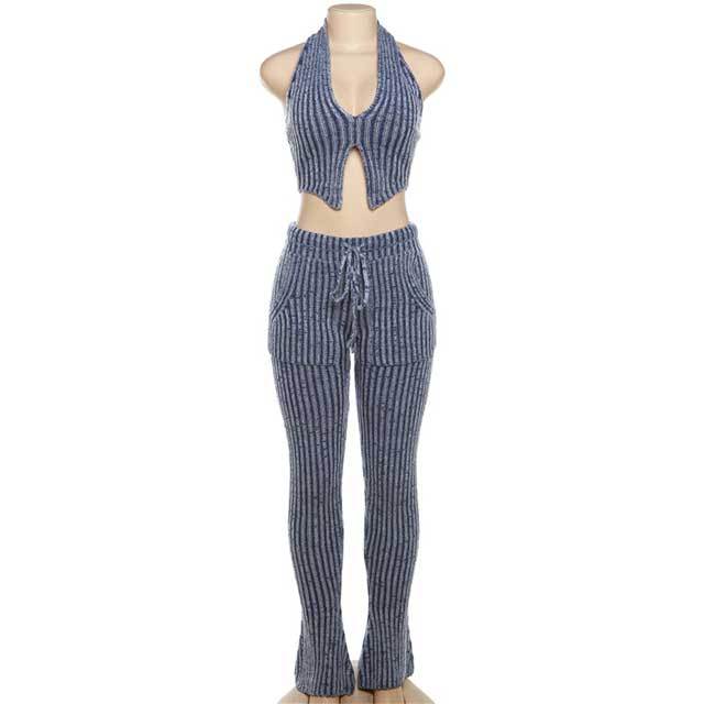 Knit Halter Top Pants Set