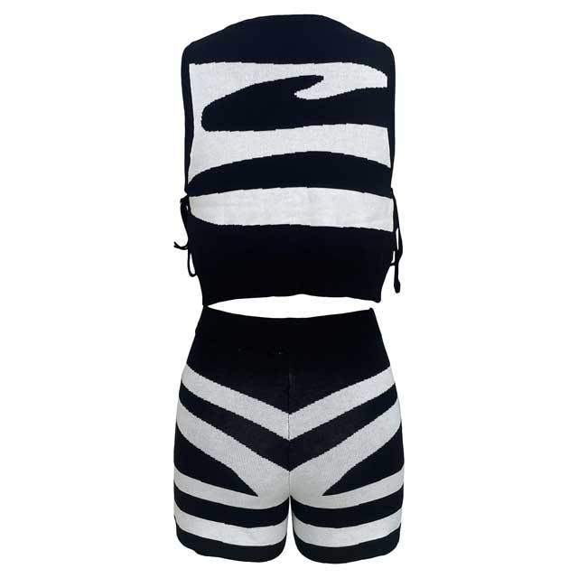 Knit Tied Top Casual Short Set