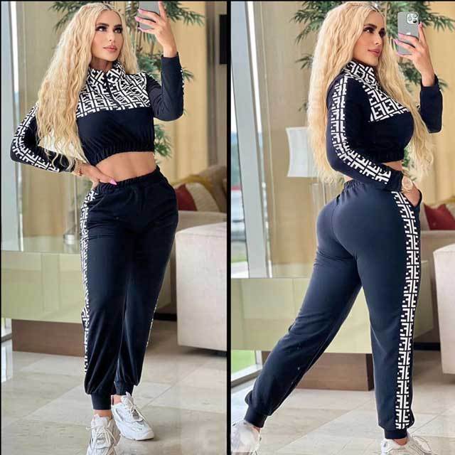 Printed Long Sleeve Casual Tracksuit