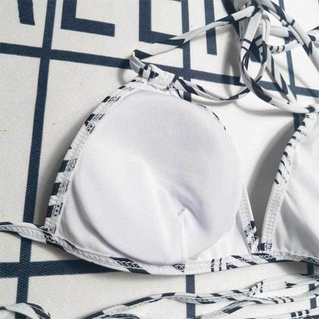 Printed Strappy Bikini Set