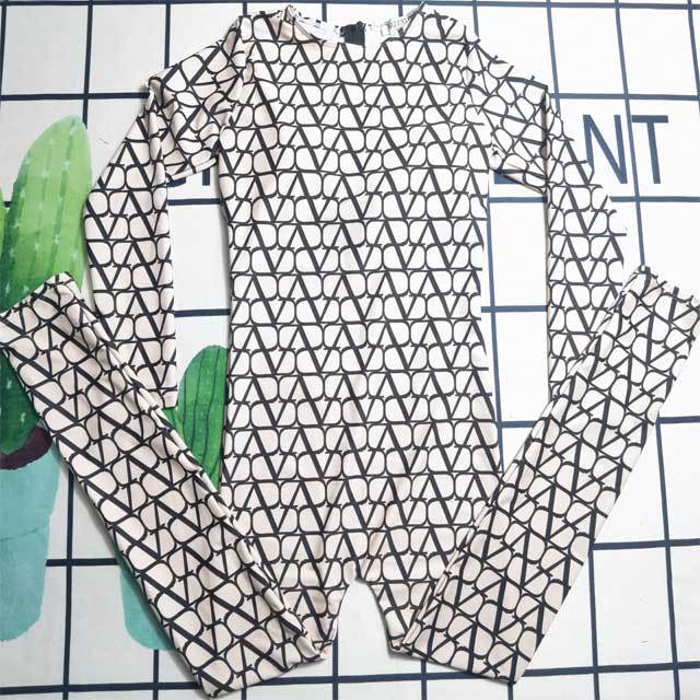 Printed Long Sleeve Casual Jumpsuit