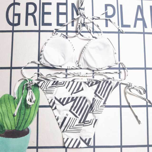 Printed Strappy Bikini Set