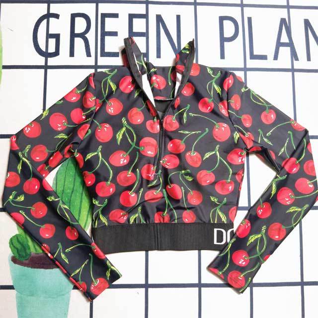 Cherry Print Long Sleeve Jogging Suit