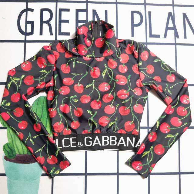 Cherry Print Long Sleeve Jogging Suit