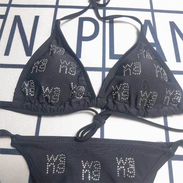 Rhinestones Strappy Bikini Set