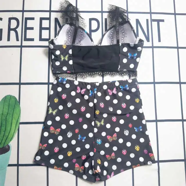 Butterfly Print High Waist Bathing Suit