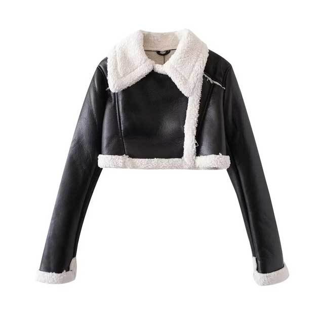 Leather Faux Fur Moto Jacket
