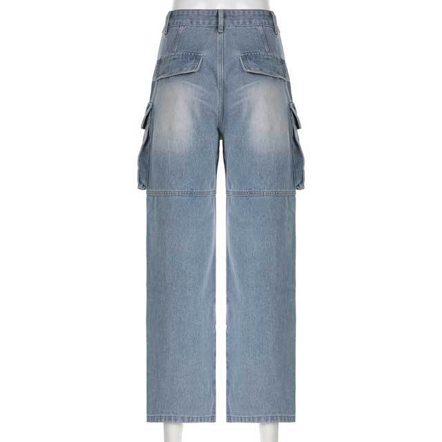 Big Pockets High Waist Cargo Jeans