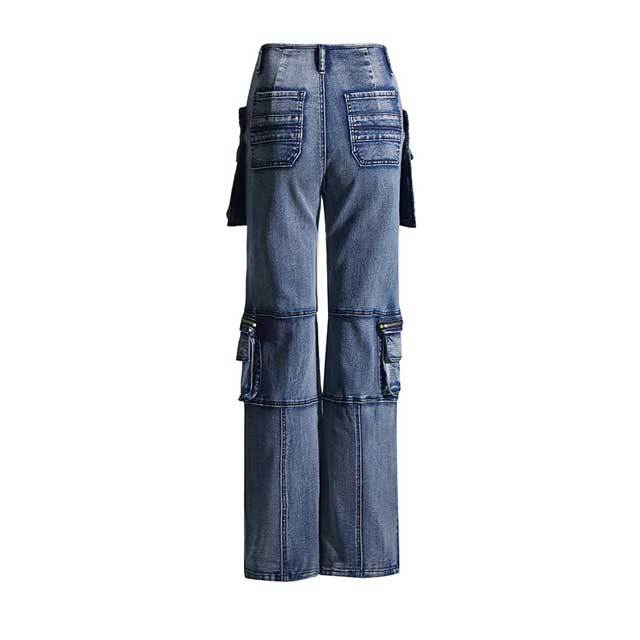 Zipper Pocket Cargo Jeans