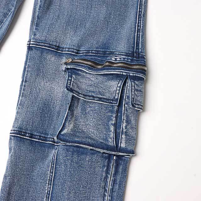 Zipper Pocket Cargo Jeans