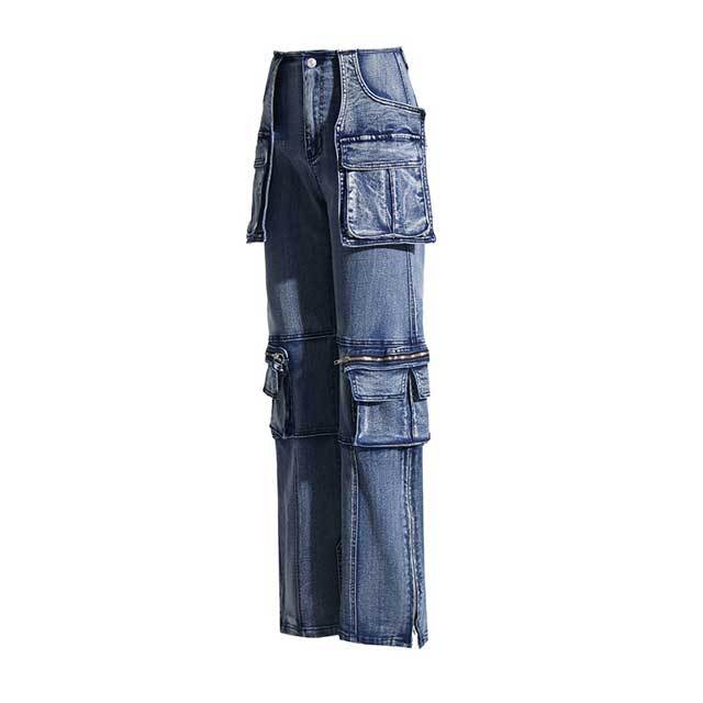 Zipper Pocket Cargo Jeans