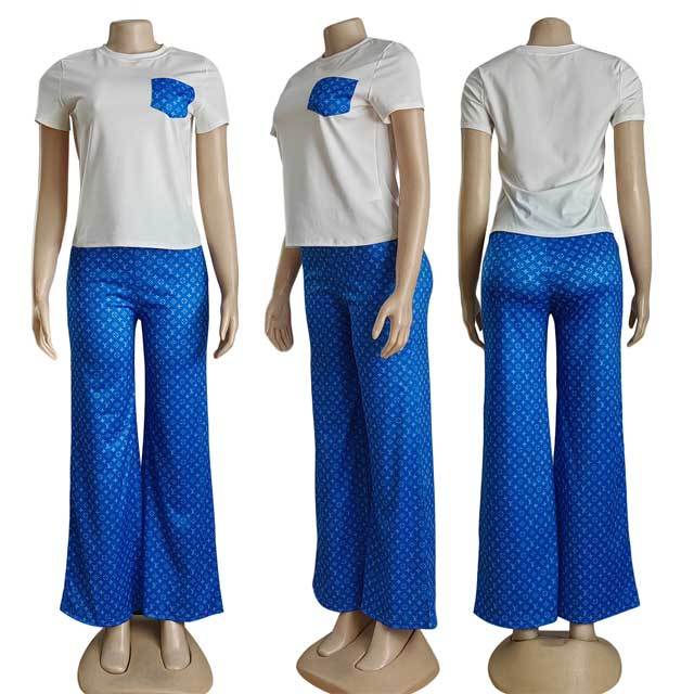 Printed Casual Bell Pants Set