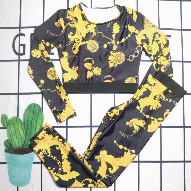 Printed Long Sleeve Skinny Jogger Set