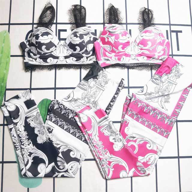 Lace Bra Top Skinny Jogging Suit