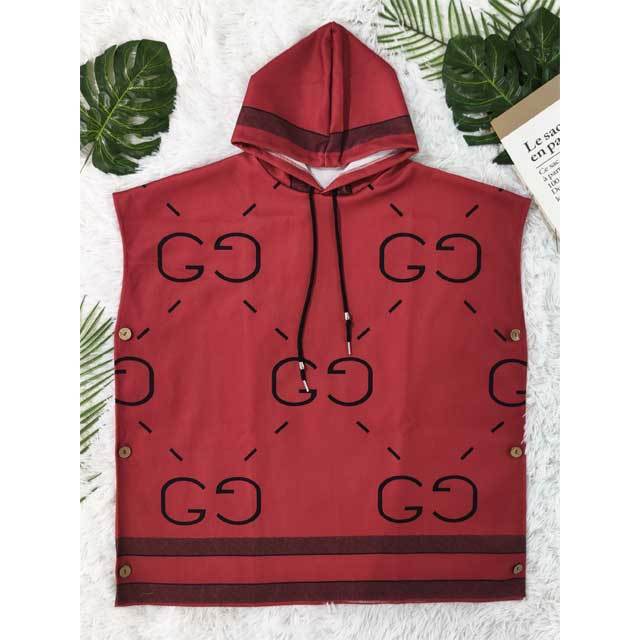 Oversize Printed Wool Hooded Dress