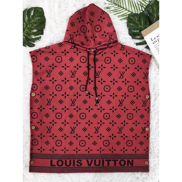 Oversize Printed Wool Hooded Dress