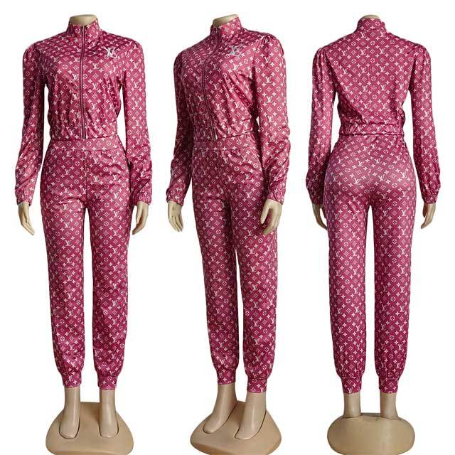 Embroidery Printed Long Sleeve Jogging Suit