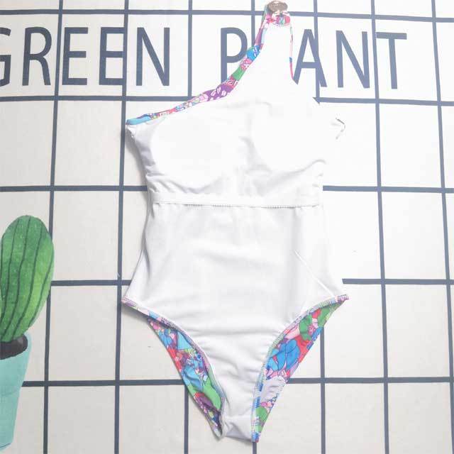 Single Shoulder Printed One Piece
